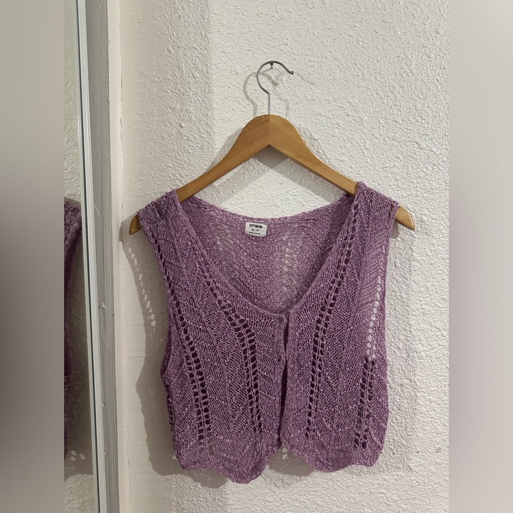Cotton On Purple Knit Crop Top
